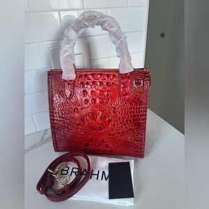 Brahmin small Caroline radiant red Melbourne leather